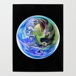 Swirly Planet Earth Globe  Poster