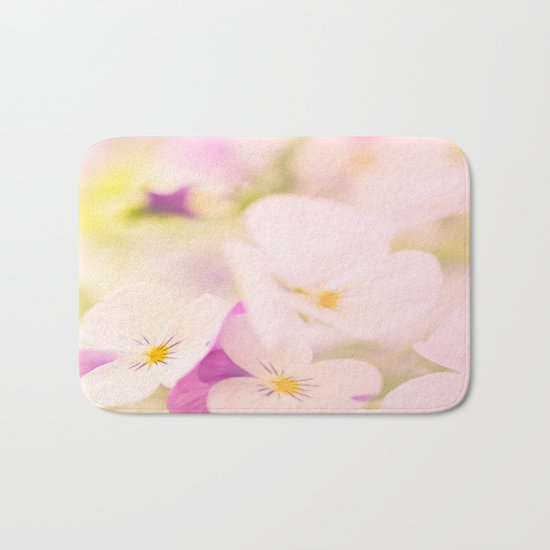 Something delicious and soft - violets in pastel colors - #Society6 #buyart Bath Mat