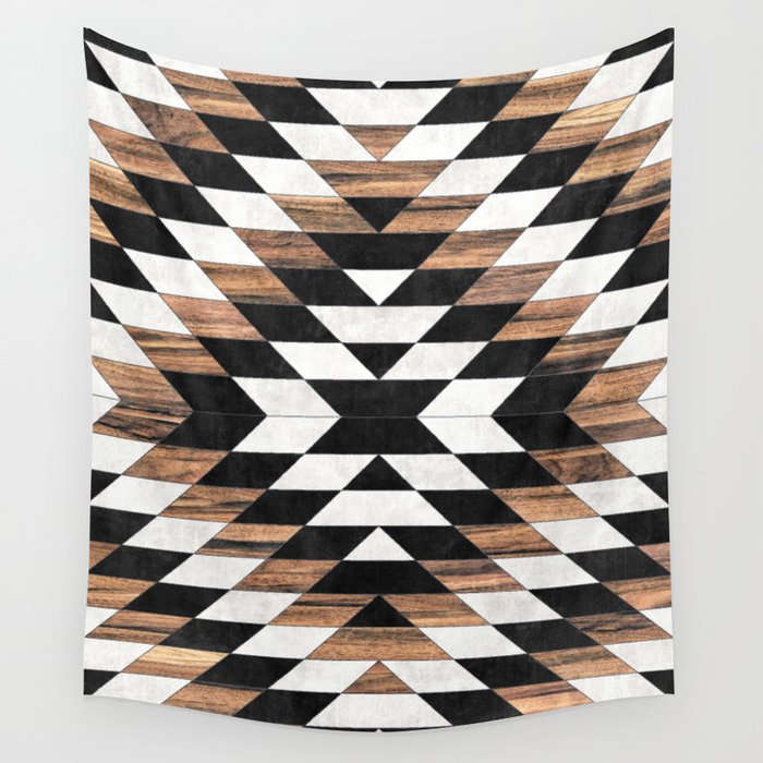 Urban Tribal Pattern No.13 - Aztec - Concrete and Wood Wall Tapestry