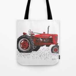 Farmall Super M, International Harvester Tractor Drawing Tote Bag