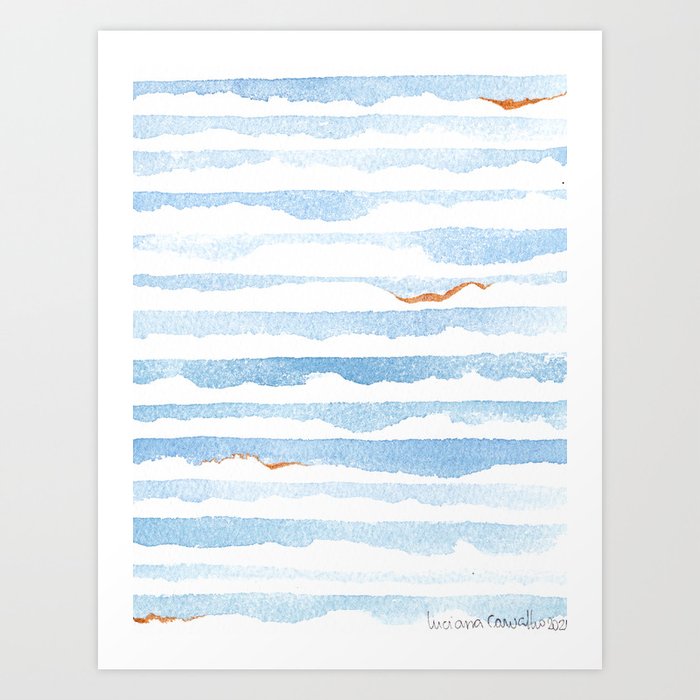 Waves of Stingrays Art Print