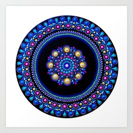 Colorful Mandala; Dot Painting Art Print