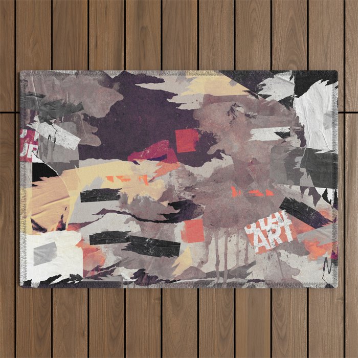 Abstract Collage Outdoor Rug