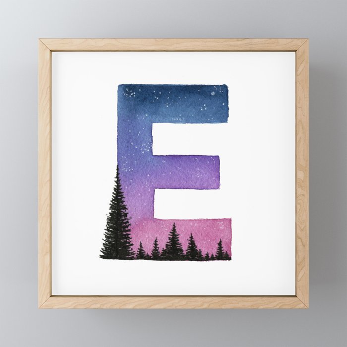 Galaxy Alphabet Series: E Framed Mini Art Print