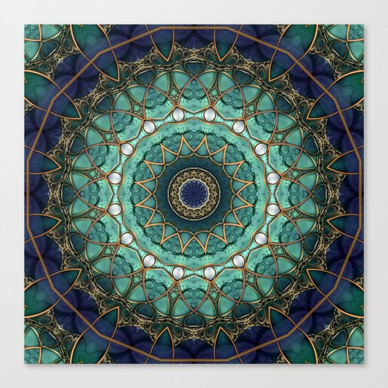 Majestic Topaz Ocean Kaleidoscope Canvas Print