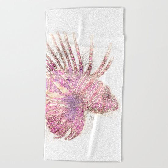 Lets draw a Lionfish Beach Towel