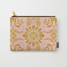 Boho Florals Yellow White Pink Carry-All Pouch