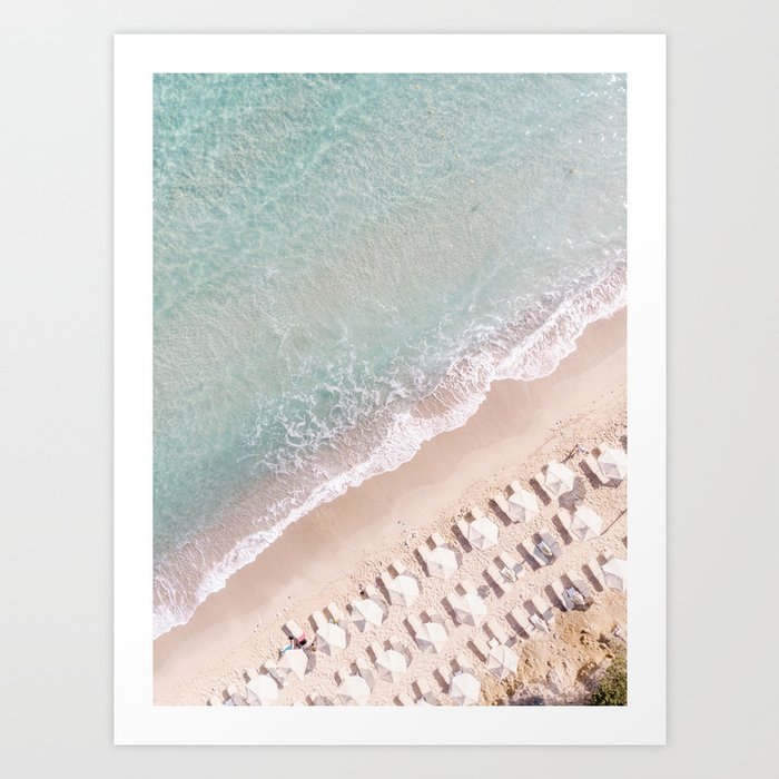 Vulisma Beach Crete, Greece | Drone Photography Pastel Colors Art Print