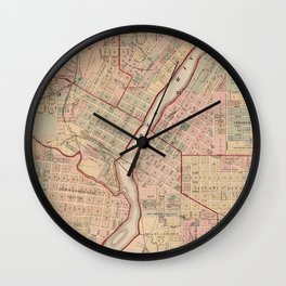 Vintage Map of Rockford IL (1886) Wall Clock