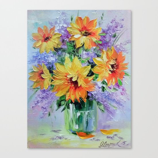 Bouquet of sunflowers Canvas Print