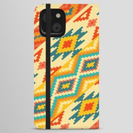 Colorful Mexican Carpet Pattern Artwork iPhone Wallet Case
