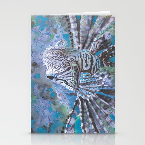 Tropical Lion Fish Watercolor Aquatic Fish Painting Spread Your