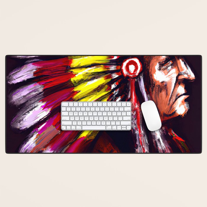 Native American Chief Desk Mat