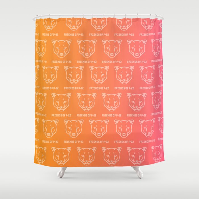 P22 Mountain Lion Pink & Orange Wrapping Paper Shower Curtain