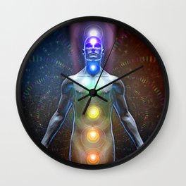 Kundalini Rising, Energy Meditation Chakra Expansion Nirvana Enlightenment Wall Clock