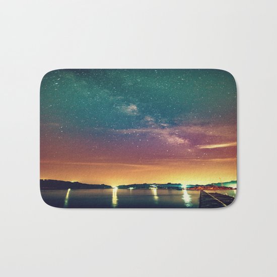 Milky Way Colorful Sunset Bath Mat