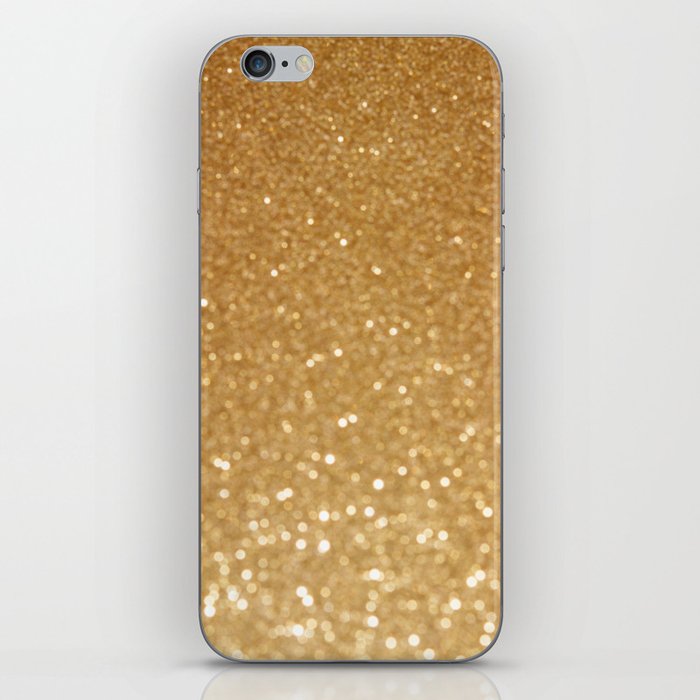 gold glitter iPhone Skin