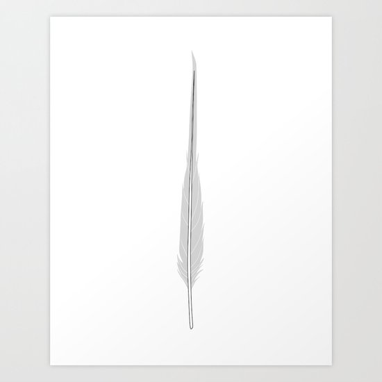 Grey Little Feather Art Print
