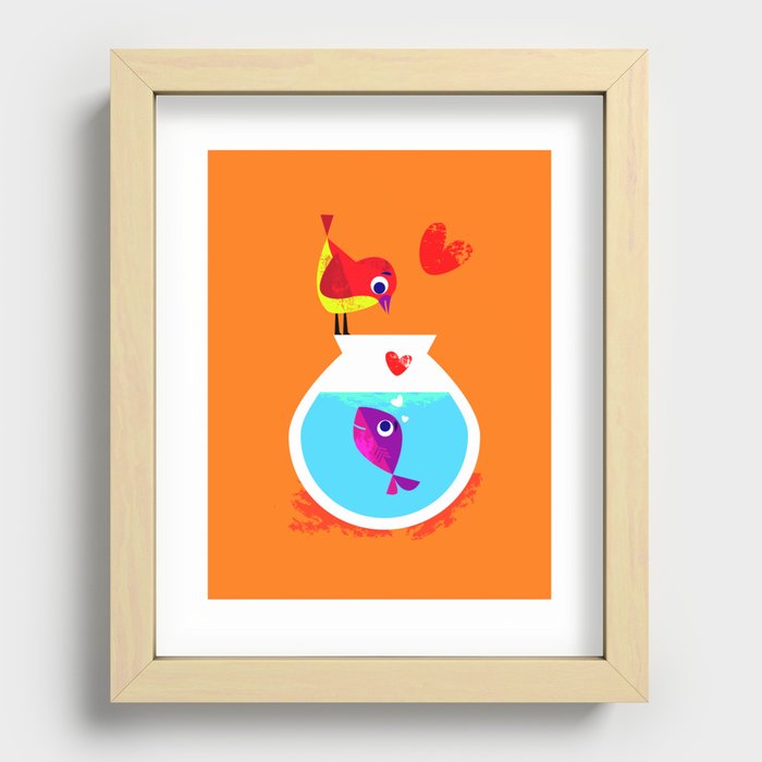 A Fish May Love a Bird but Where Would They Live?  Recessed Framed Print