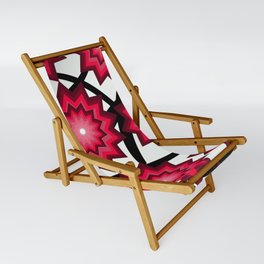 Red Trippy Star Pattern Sling Chair