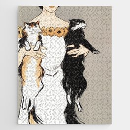 Woman Holding Cats Jigsaw Puzzle