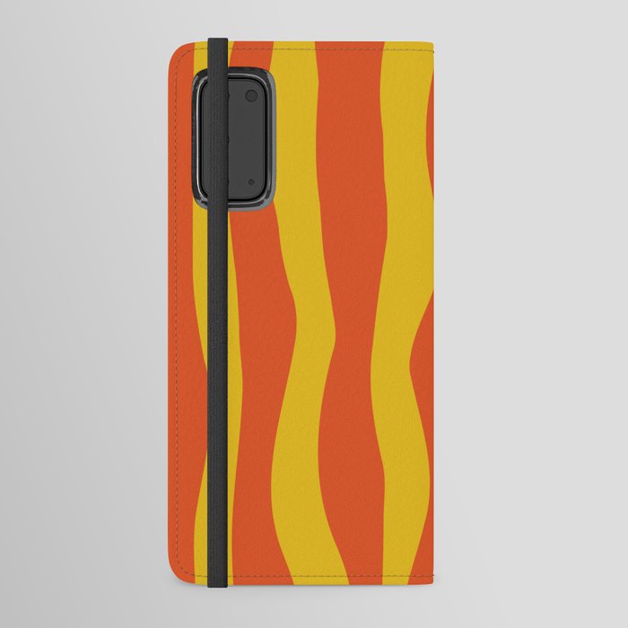 Vertical Lines - Yellow Orange Android Wallet Case
