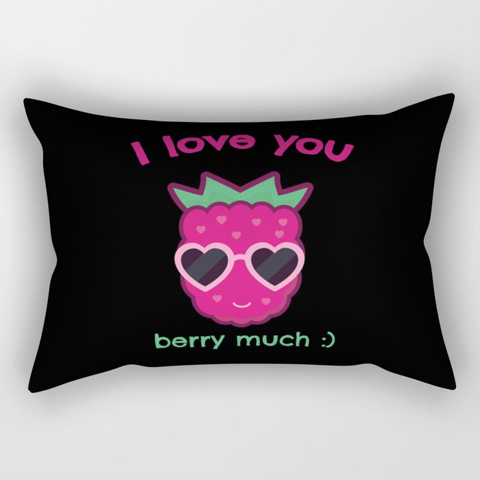 I Love You Berry Much Valentine's Day Rectangular Pillow