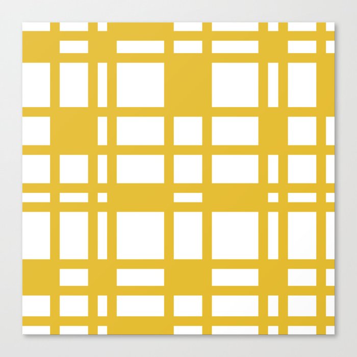 Abstract Grid Pattern 736 Yellow Canvas Print