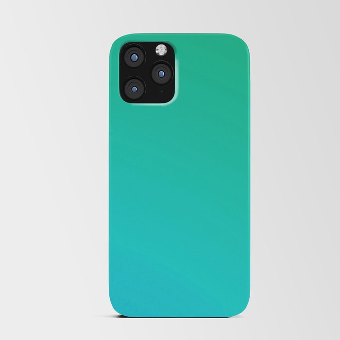 Modern Abstract Neon Teal Turquoise Gradient iPhone Card Case
