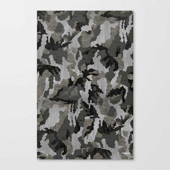 Modern Woodgrain Camouflage / Winter Birch Woodland Print Canvas Print