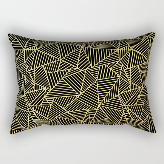 Ab 2 R Black and Gold Rectangular Pillow