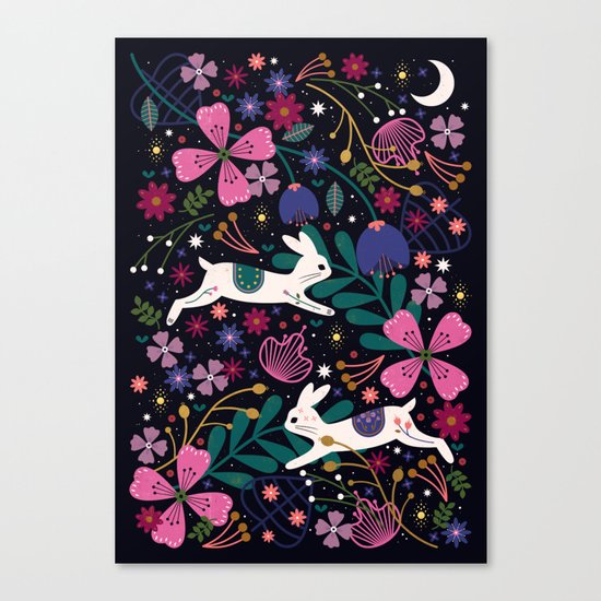 Rabbits in Flight Canvas Print