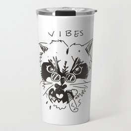 Bad Vibes Only Raccoon Travel Mug