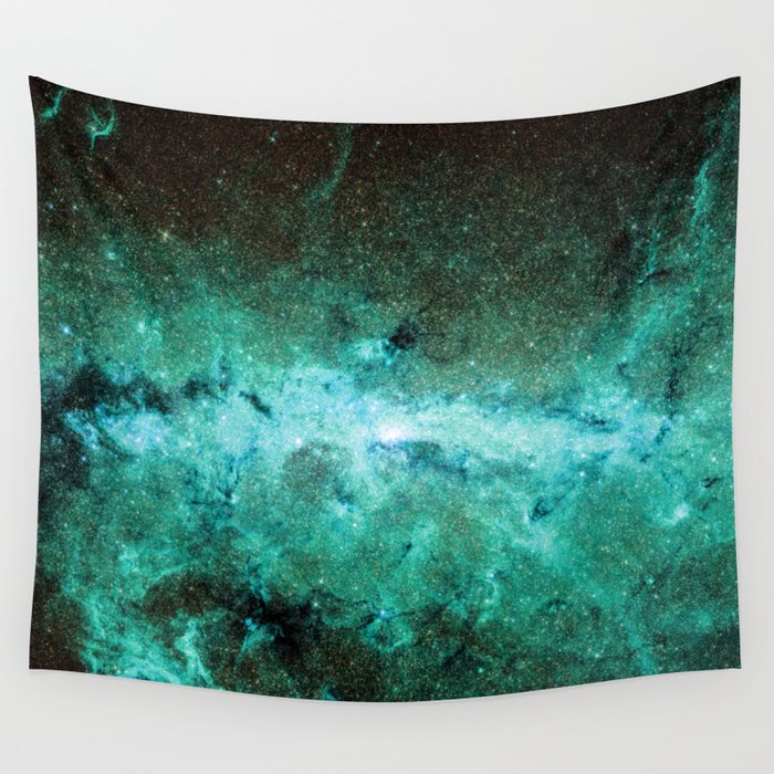 Milky Way Core Turquoise Wall Tapestry
