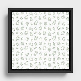 Green Gems Pattern Framed Canvas