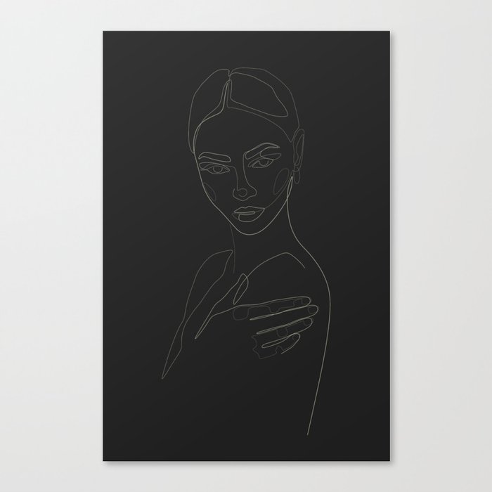 Sculpted Beauty in Coal Canvas Print