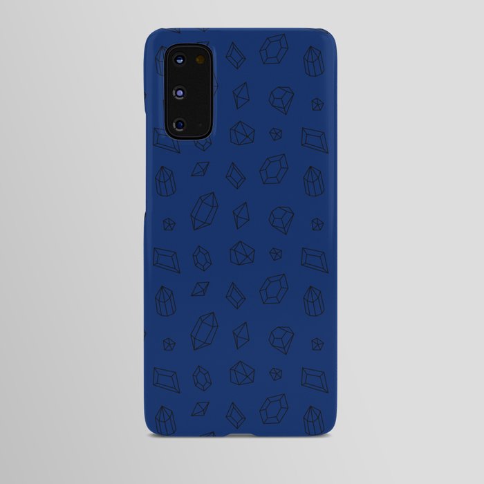 Blue and Black Gems Pattern Android Case