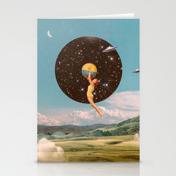 Black hole girl Stationery Cards