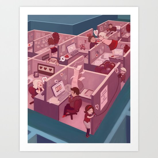 Office Romance Art Print