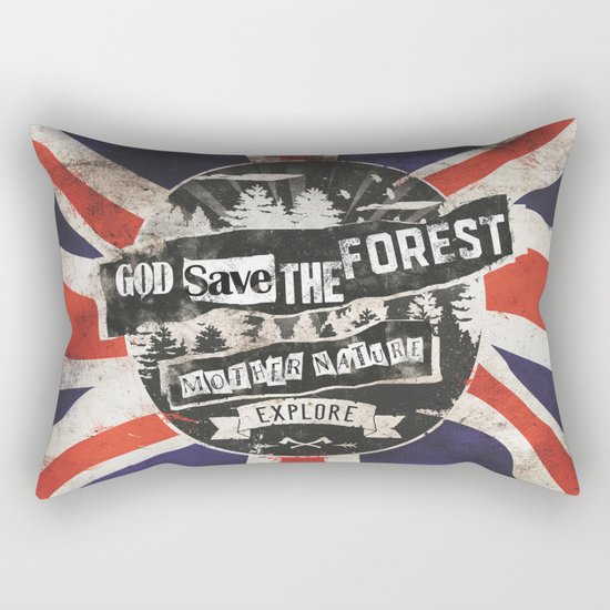 God save the forest Rectangular Pillow