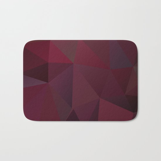 Abstract background of triangles polygon design red marsala colors Bath Mat