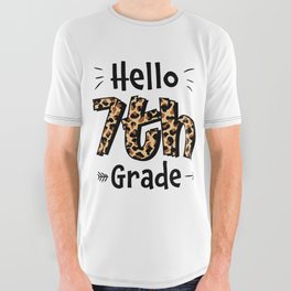 Hello 7th Grade Back To School All Over Graphic Tee