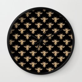 Vintage Gold Queen Honey Bee Pattern Wall Clock