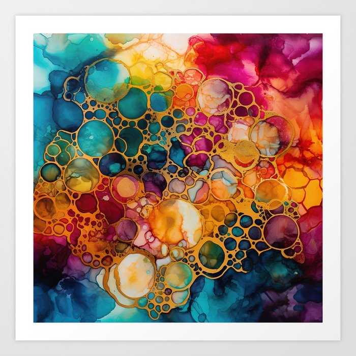 Colorful Alcohol Ink 02 Art Print