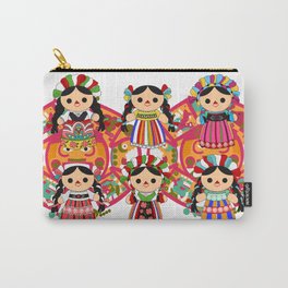 Mexican Dolls Carry-All Pouch | Vector, Digital, Illustration, Children 
