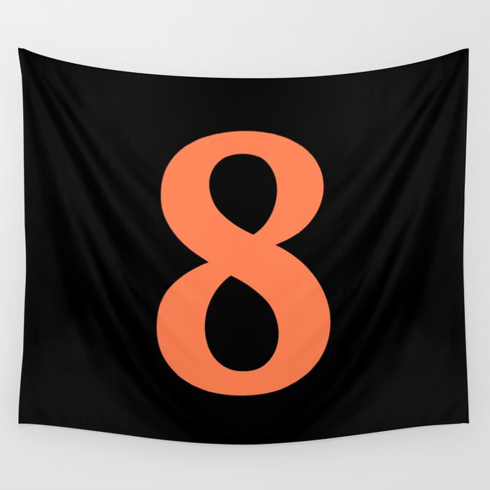 8 (CORAL & BLACK NUMBERS) Wall Tapestry