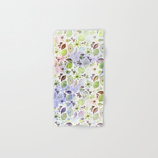 Lemons and flowers- floral Summer pattern on #Society6 Hand & Bath Towel