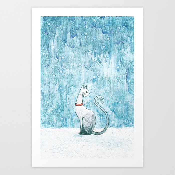Winter Cat Art Print