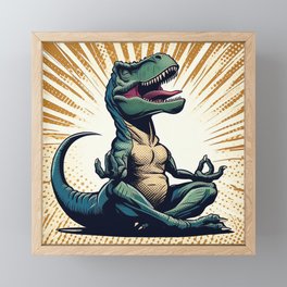T-Rex Yoga Framed Mini Art Print