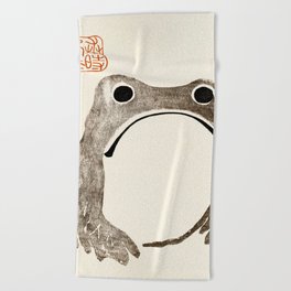 Unimpressed Frog Meika Gafu by Matsumoto Hoji 1814 - Frog Beach Towel